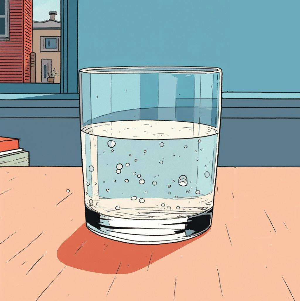 Glas mit Sprudelwasser